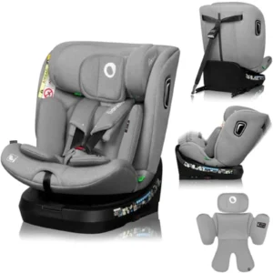 Silla Coche Giratoria 360° LionelO Brave i-Size - ISOFIX, TopTether, 40-150 cm, 5 Niveles Inclinación, Protección Lateral, Gris