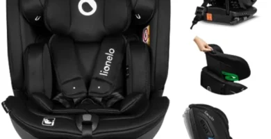 LIONELO Bastiaan RWF Silla Coche Bebé i-Size 360° ISOFIX 0-36kg, Giratoria con TopTether, Protección Lateral y Respaldo Ajustable