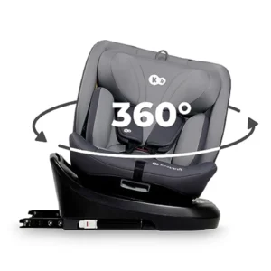 Kinderkraft I-GROW Silla de Coche i-Size 0-12 Años (40-150 cm), Giratoria 360°, ISOFIX, TOP TETHER, Grupo 0+/1/2/3, RWF y FWF, Gris