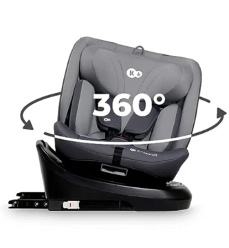 Kinderkraft I-GROW Silla de Coche i-Size 0-36 kg (40-150 cm), Giratoria 360°, ISOFIX, TOP TETHER, RWF y FWF, Ajustable y Segura, Gris