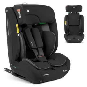 KikkaBoo i-Flit Silla de Coche i-Size Grupo 1/2/3 (9-36 kg), ISOFIX, Top Tether, 12 Posiciones Reposacabezas, Negro - Seguridad y Confort