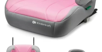 Alzador de Coche I-BOOST i-Size 135-150 cm - ISOFIX, Ergonómico, Espuma Cómoda, Fácil Instalación, Rosa - Para Niños 9-12 Años