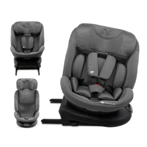 Kinderkraft XPEDITION 3 i-Size Silla Coche 360° Giratoria, Grupo 0+/1/2/3 (0-36 kg), Isofix, 8 Posiciones, Protección Lateral SPS+, Gris