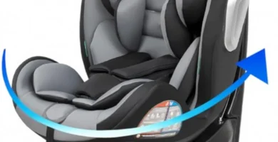 Silla de Coche i-Size 360° ISOFIX 0-12 Años - Giratoria, 5 Posiciones, Protección Lateral, Memory Foam, Gris