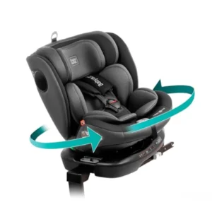 Silla de Coche Babyauto Patia i-Size 360° Giratoria (0-36 kg) – Reclinable, ISOFIX, Pata de Apoyo y A Contramarcha – Color Gris Piedra