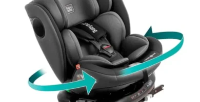 Silla de Coche Babyauto Patia i-Size 360° Giratoria (0-36 kg) – Reclinable, ISOFIX, Pata de Apoyo y A Contramarcha – Color Gris Piedra