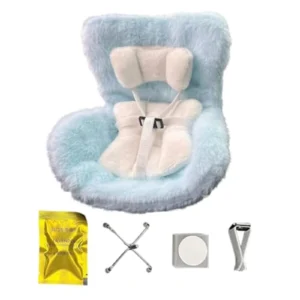 Silla de Coche para Muñecas Bebé - Acolchado Antivibración, Base Transparente y Sujeción Segura, Decoración Infantil 17cm