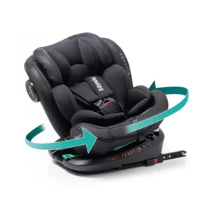 Silla de Coche Babyauto Torna i-Size 40-150 cm (0-12 años) - Giratoria 360° con ISOFIX, A Contramarcha y Protección Lateral - Black Embossed