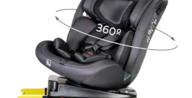 Silla de Coche MS BabyWorld Corfú i-Size 0-12 Años (40-150 cm) – Giratoria 360º, ISOFIX, Contramarcha hasta 4 Años, 5 Puntos de Seguridad