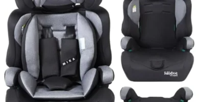 Silla de Auto Arebos Grupo 1/2/3 (9-36 kg) - Arnés 5 Puntos, Reposacabezas Ajustable, Protección Lateral y Funda Lavable - Homologada ECE R44/04