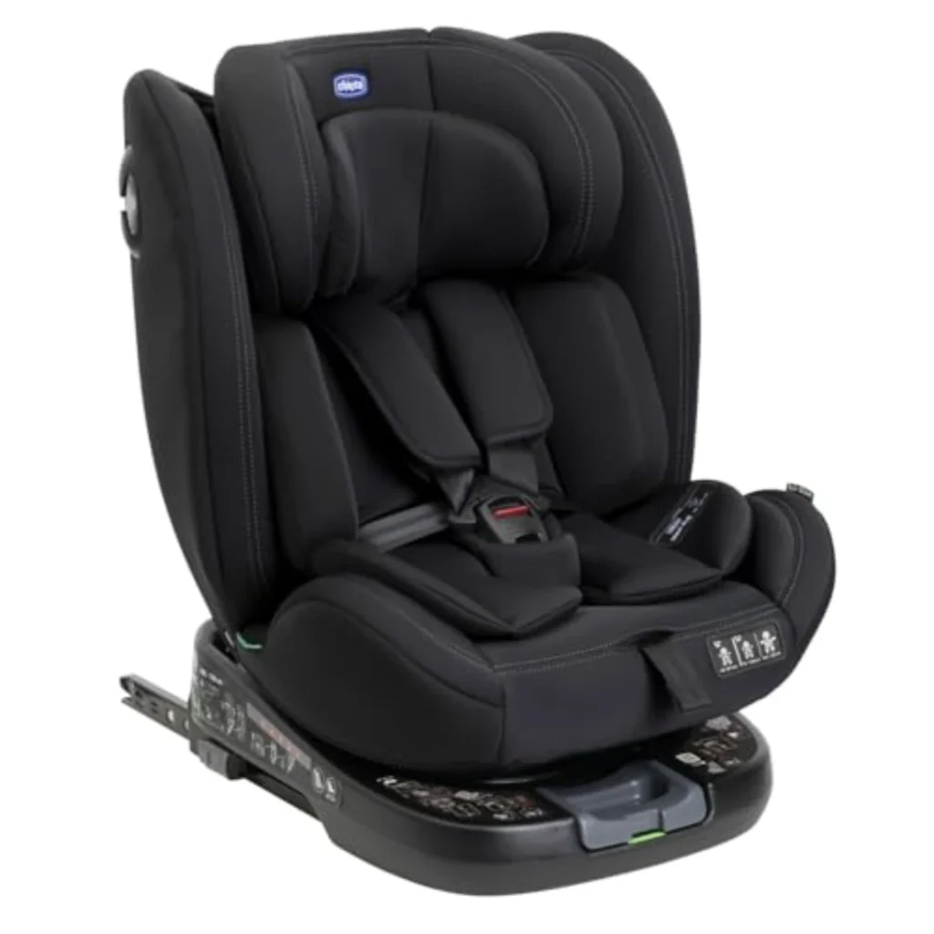Chicco Unico EVO i-Size - Silla de Coche ISOFIX 360º para Bebés 0-12 Años, Giratoria, Ajustable y con Protección Lateral, Negra