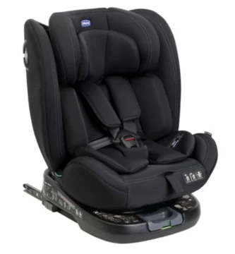 Chicco Unico EVO i-Size - Silla de Coche ISOFIX 360º para Bebés 0-12 Años, Giratoria, Ajustable y con Protección Lateral, Negra