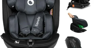 LIONELO Bastiaan RWF Silla Coche Bebé i-Size 360° ISOFIX 0-36kg, Giratoria con TopTether, Protección Lateral y Respaldo Ajustable