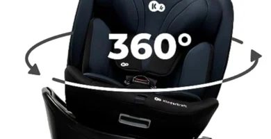 Kinderkraft I-GROW Silla de Coche i-Size 0-36 kg, Giratoria 360°, ISOFIX, Grupo 0+/1/2/3, Ajustable, RWF y FWF, Negro