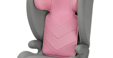 Kinderkraft I-SPARK Silla Coche i-Size Grupo 2/3 (15-36 kg) - 100-150 cm, Protección Lateral SPS, Ligera 4.5 kg, Cinturón 3 Puntos, Rosa