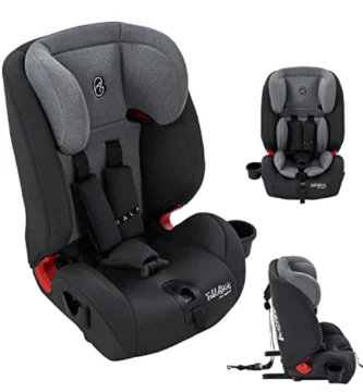 Silla de Coche NALA con ISOFIX Grupo 1/2/3 (9-36 kg) - Arnés 3 Puntos, Reposacabezas Ajustable y Portavasos - Gris