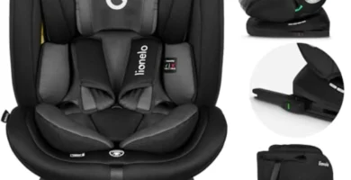 Silla de Coche Lionel Bastiaan i-Size 360° ISOFIX - Grupo 0/1/2 (0-36 kg, 40-150 cm), Giratoria y Reclinable, Top Tether, R129