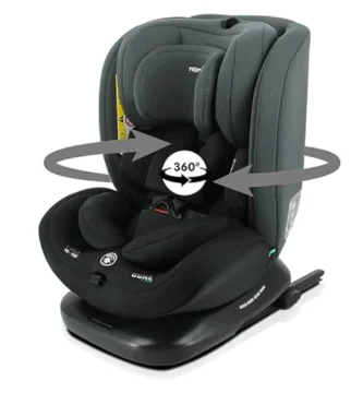 Silla de Coche Nania DUNE 360° Giratoria i-Size R129 - Grupo 0+/1/2/3, Isofix, 40-150 cm, Evolutiva, Protección Lateral y Reposacabezas Ajustable