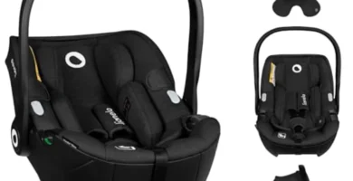 LIONELO MOXIE i-Size Silla de Coche Grupo 0+ (40-87 cm) - Portabebés a Contramarcha, Reposacabezas Ajustable y Protección Lateral R129