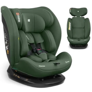 KikkaBoo Silla de Coche i-Size i-EXPLORE 2, Grupo 0/1/2/3, ISOFIX, 0-12 Años, Reclinable, 14 Posiciones, Arnés 5 Puntos, Verde Militar