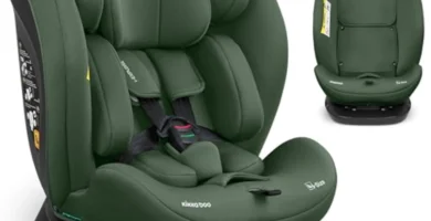 KikkaBoo Silla de Coche i-Size i-EXPLORE 2, Grupo 0/1/2/3, ISOFIX, 0-12 Años, Reclinable, 14 Posiciones, Arnés 5 Puntos, Verde Militar