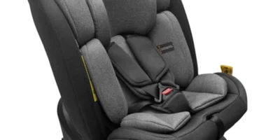 Silla Coche Bebe i-Size 360° Grupo 0/1/2/3 - ISOFIX, Reclinable, Ajuste Altura, 0-36 kg (40-150 cm), Negro-Gris - KidsZone YC20