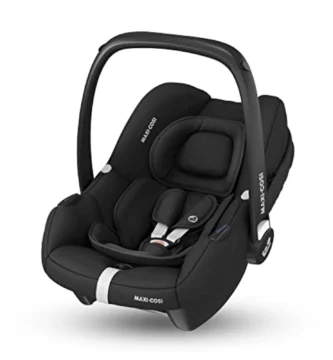 Maxi-Cosi CabrioFix i-Size Silla Coche Grupo 0+ (0-12 meses, 12 kg) - Ligera 3.2 kg, Capota Grande, Acolchado, ISOFIX, Compatible con Cochecitos, Negro