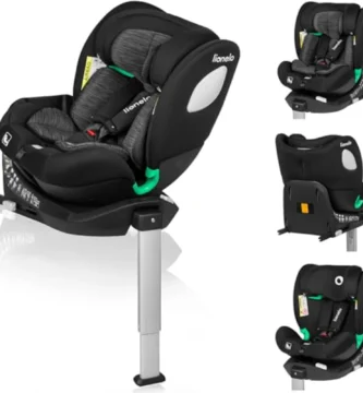 LIONELO BRAAM Silla Coche Bebé 360° i-Size 0-36kg, ISOFIX+ y Pivote, 5 Niveles Inclinación, Ultraconfortable y Segura