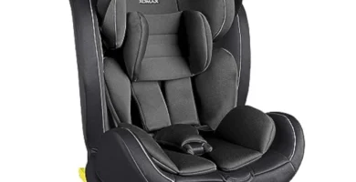 XOMAX XZ-16 Silla de Coche Giratoria 360° ISOFIX, Grupo 0-1-2-3 (0-36 kg), Reclinable, Arnés 5 Puntos, i-Size ECE R129, Toldo Solar