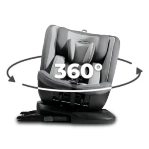 Kinderkraft XPEDITION 2 I-Size - Silla de Coche Giratoria 360º, Grupo 0+/1/2/3 (0-36 kg), ISOFIX, 5 Posiciones Ajustables, Gris