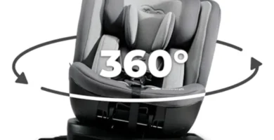 Kinderkraft XPEDITION 2 I-Size - Silla de Coche Giratoria 360º, Grupo 0+/1/2/3 (0-36 kg), ISOFIX, 5 Posiciones Ajustables, Gris