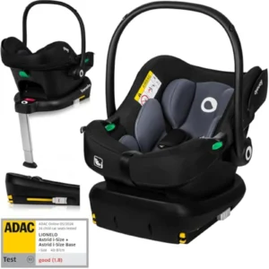 Silla de Coche Lionelo Astrid i-Size con Base ISOFIX - Portabebés 40-87 cm, 5 Estrellas Seguridad, Reductor Dri-Seat, Protección Lateral, Norma R129