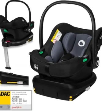 Silla de Coche Lionelo Astrid i-Size con Base ISOFIX - Portabebés 40-87 cm, 5 Estrellas Seguridad, Reductor Dri-Seat, Protección Lateral, Norma R129