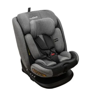 Silla Coche Bebe i-Size 360° Giratoria - Grupo 0/1/2/3 (0-36kg), ISOFIX, Ajuste de Altura, Reclinable, Gris - KidsZone YC20