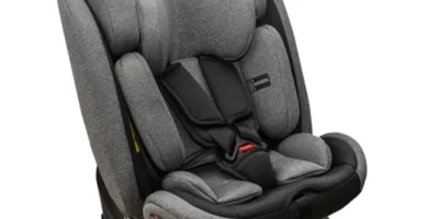 Silla Coche Bebe i-Size 360° Giratoria - Grupo 0/1/2/3 (0-36kg), ISOFIX, Ajuste de Altura, Reclinable, Gris - KidsZone YC20