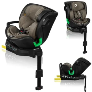 LIONELO HARMONY Silla Coche Giratoria 360° ISOFIX i-Size 40-150 cm, Pata Estabilizadora, Reposacabezas Ajustable y Reductor Dri-Seat - Verde Oliva