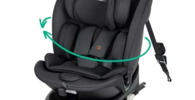 Silla Coche Bebeconfort RevolveFix 360 i-Size ISOFIX 0-12 Años, Giratoria 360º, 6 Reclinaciones, 12 Alturas, Tejidos Transpirables y Lavables, Full Black