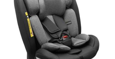 Silla Coche Bebe 0-36 kg KidsZone YC11 - Grupo 0/1/2/3, i-Size (40-150 cm), sin ISOFIX, Reposacabezas Ajustable, Negro-Gris