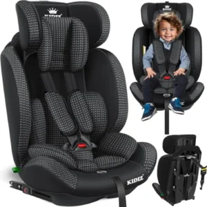 Silla de Coche Kidiz Premium 1-12 Años (9-36 kg) - Grupo 1/2/3, Homologada ECE R129, Ajustable en Altura, Cinturón 5 Puntos y Funda Lavable